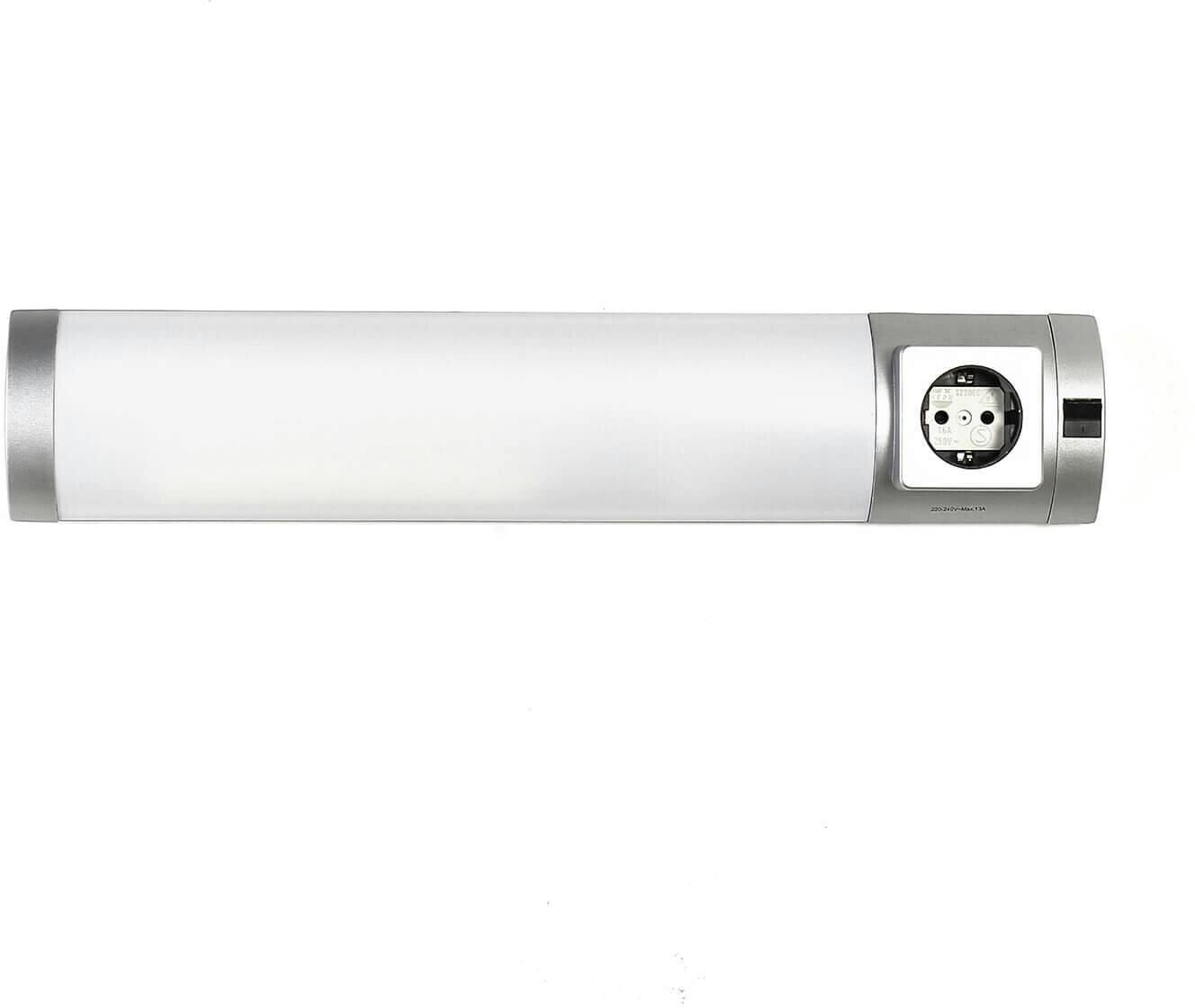 Licht-Erlebnisse LED under-cabinet light with switch cold white low-glare kitchen bathroom - silver