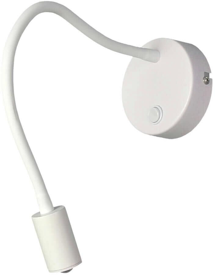 Licht-Erlebnisse Led wall light metal timeless design gooseneck - White