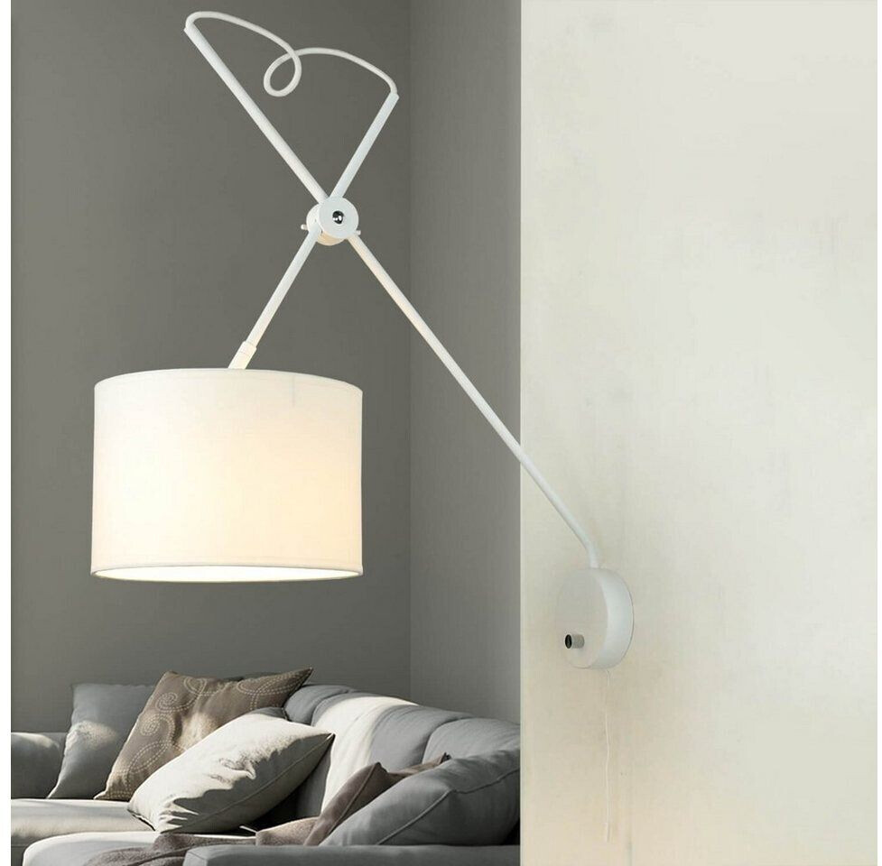 Licht-Erlebnisse Loft wall light with switch viper flexible in white - white