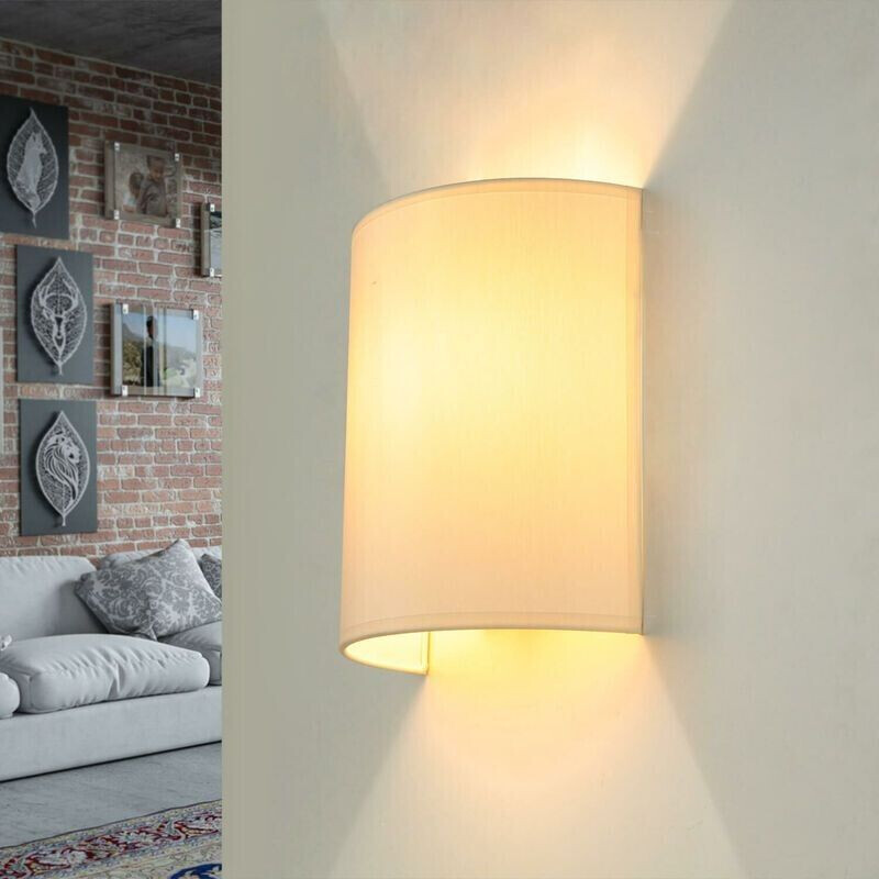 Licht-Erlebnisse Modern wall light alice in cream with fabric shade - cream