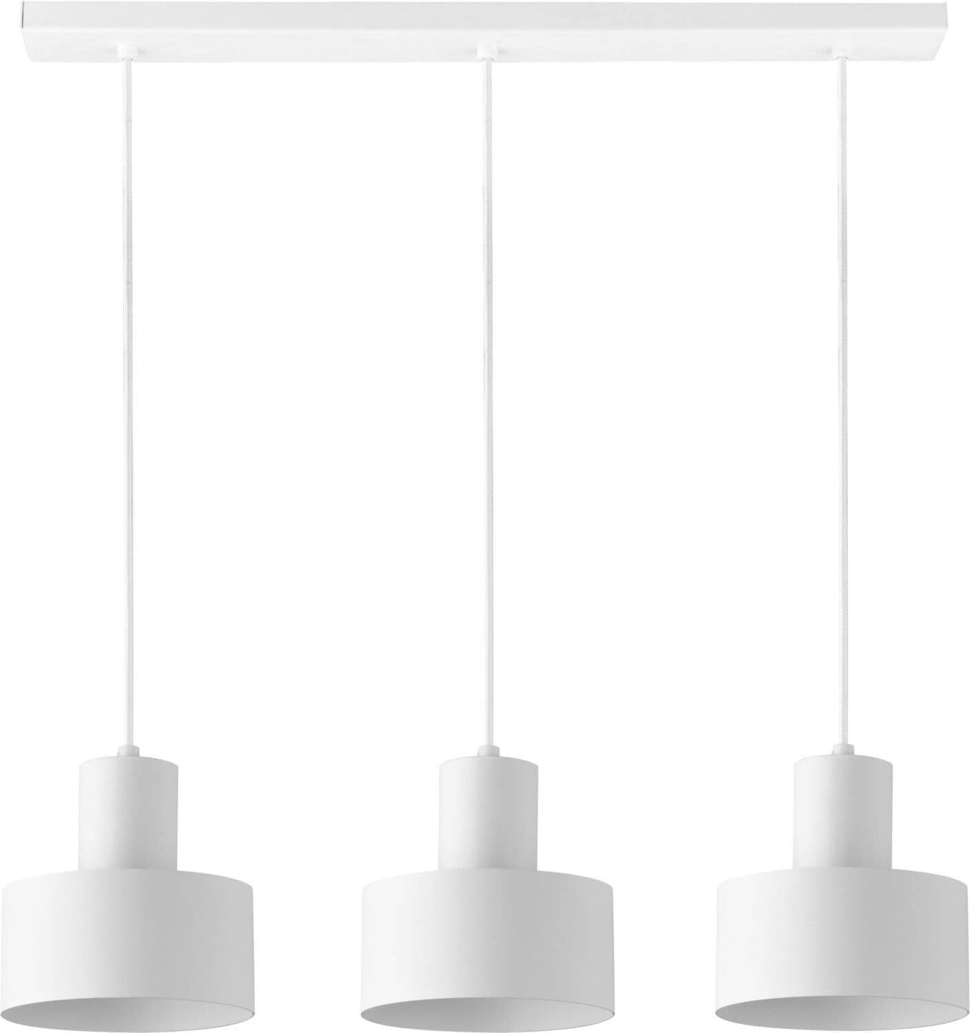 Licht-Erlebnisse Pendant lamp 3-bulb dining table white E27 metal retro hanging lamp - white