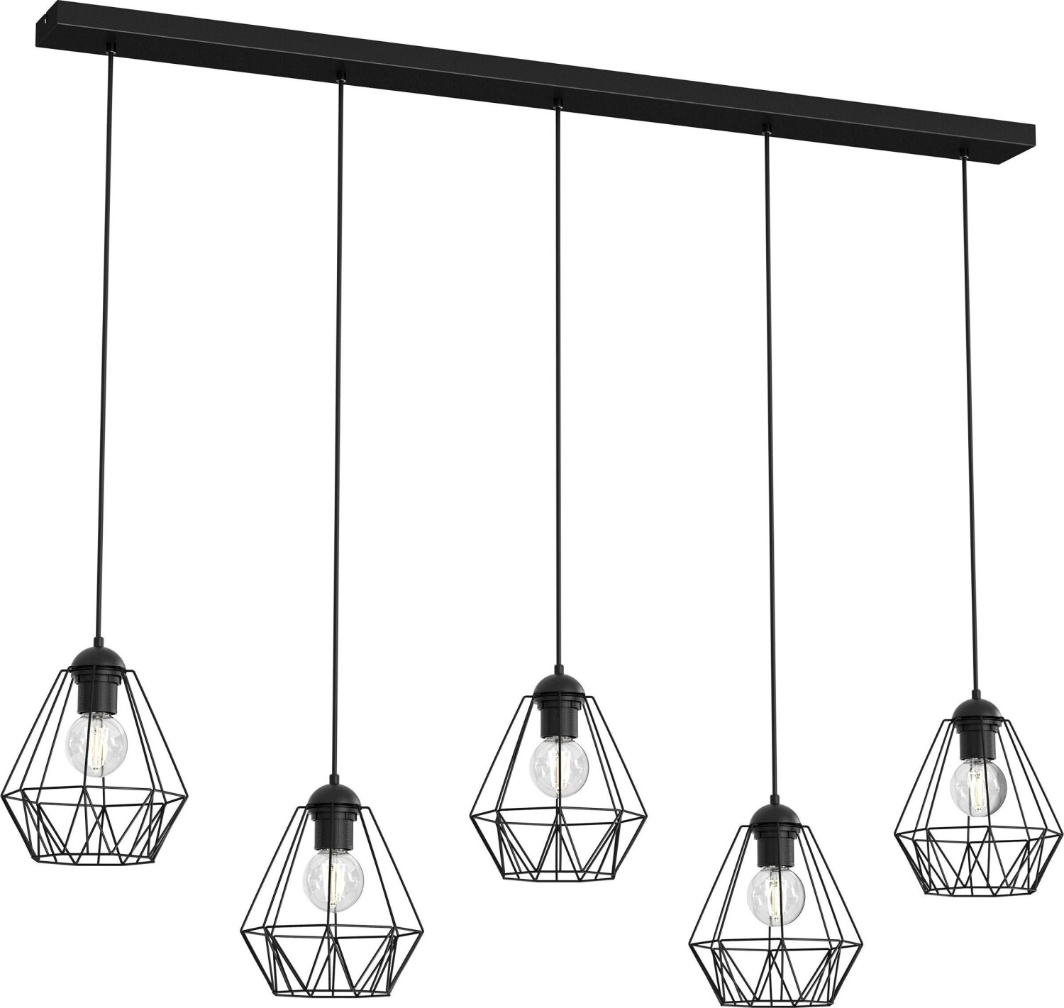 Licht-Erlebnisse Pendant lamp E27 black metal hanging lamp - black