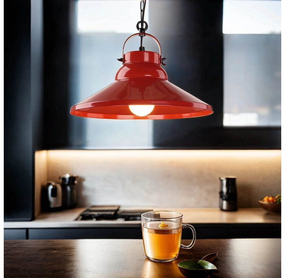 Licht-Erlebnisse Pendant lamp iron in red kitchen dining table - Red, Black