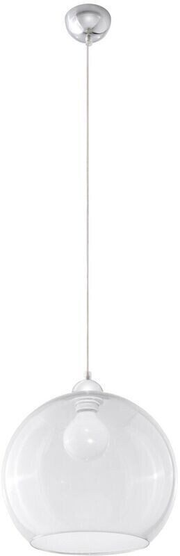 Licht-Erlebnisse Pendant lamp ball shade ø 30 cm glass metal E27 hanging lamp dining table kitchen living room - Chrome, Transparent