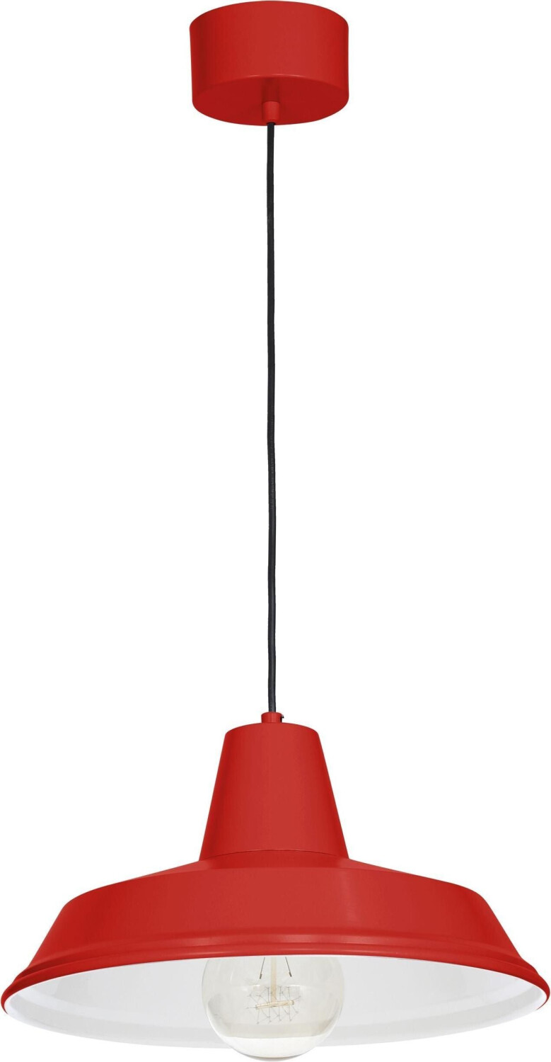 Licht-Erlebnisse Pendant lamp metal red ø 36 cm Vintage Mid Century E27 Hanging lamp kitchen dining room - red