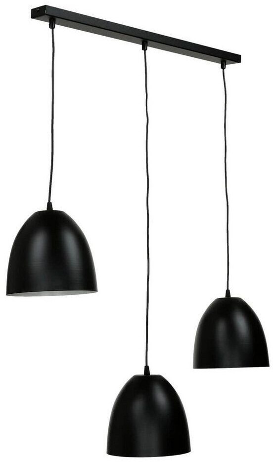 Licht-Erlebnisse Pendant lamp metal black 3-bulb kitchen dining table - black, white