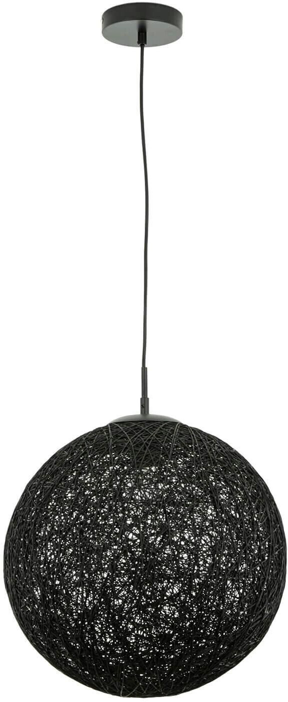 Licht-Erlebnisse Pendant lamp black ball shade metal mesh - black