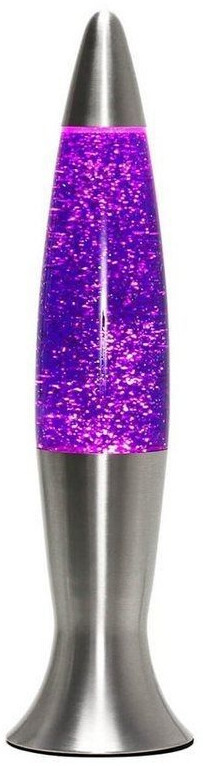 Licht-Erlebnisse Retro glitter lamp ANGELINA purple silver 40 cm including bulb lava lamp table lamp