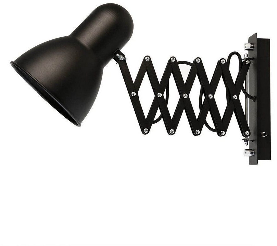 Licht-Erlebnisse Retro wall lamp harmony with switch extendable - black
