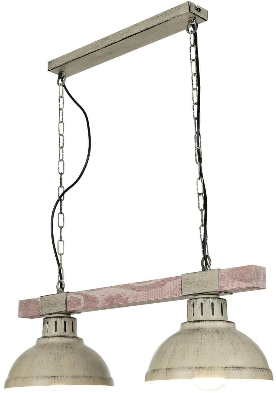 Licht-Erlebnisse Rustic pendant lamp hakon in shabby white real wood - shabby white, wood