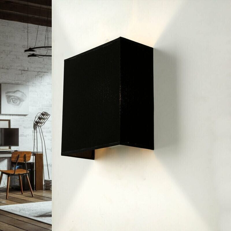 Licht-Erlebnisse Black wall lamp fabric modern E27 low-glare alice - black