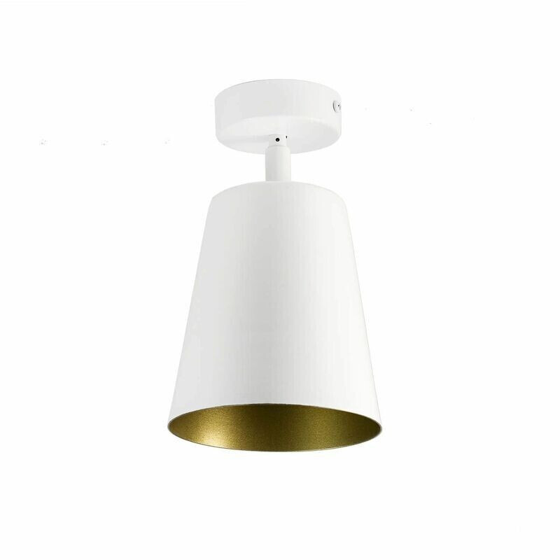Licht-Erlebnisse Spot lamp ceiling retro design in white gold E27 metal - white, gold