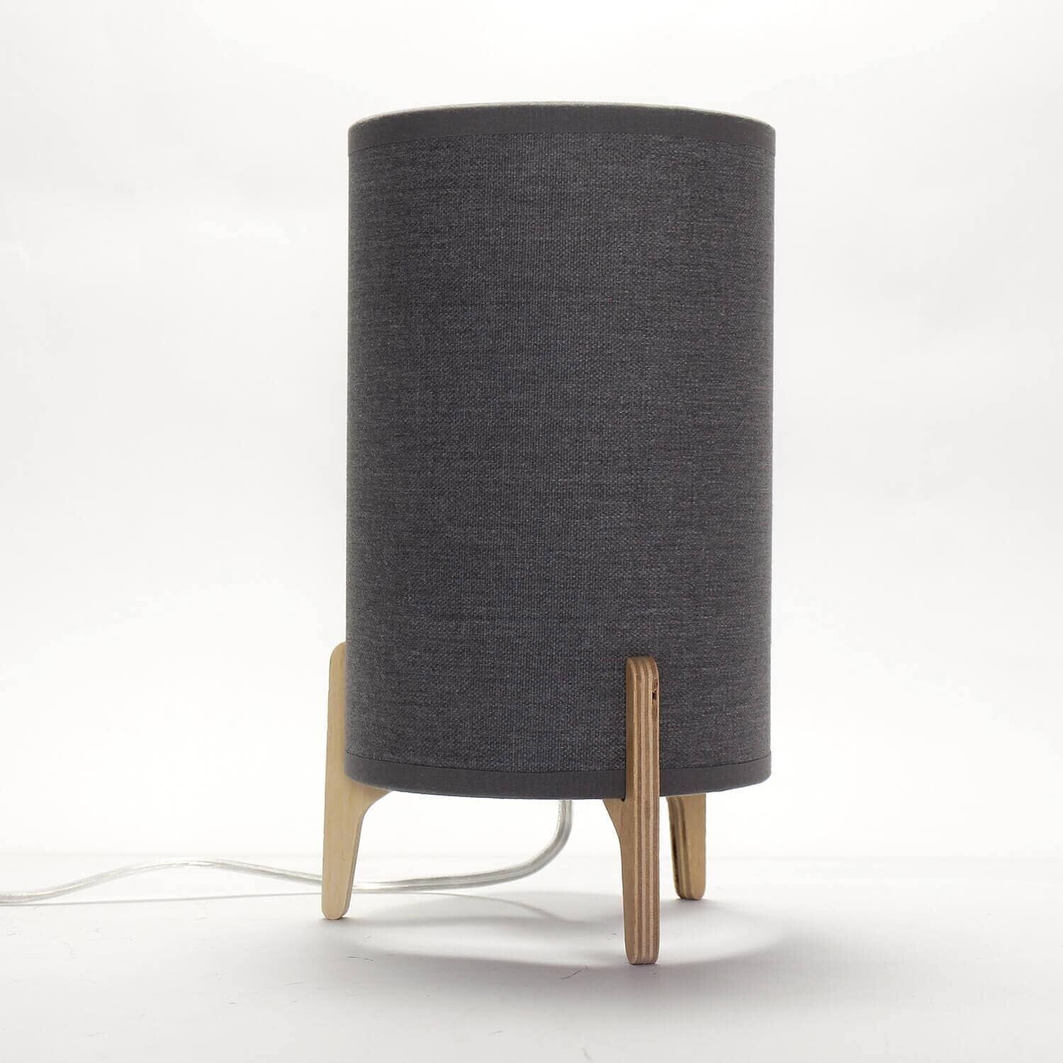 Licht-Erlebnisse Table lamp E27 25 cm gray fabric wood modern table lamp - gray