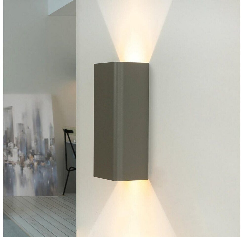 Licht-Erlebnisse Up down wall lamp grey GU10 inside bergen - grey