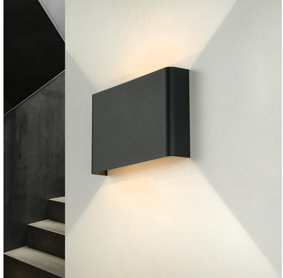 Licht-Erlebnisse Up down wall lamp HAGA in graphite 2-flmg