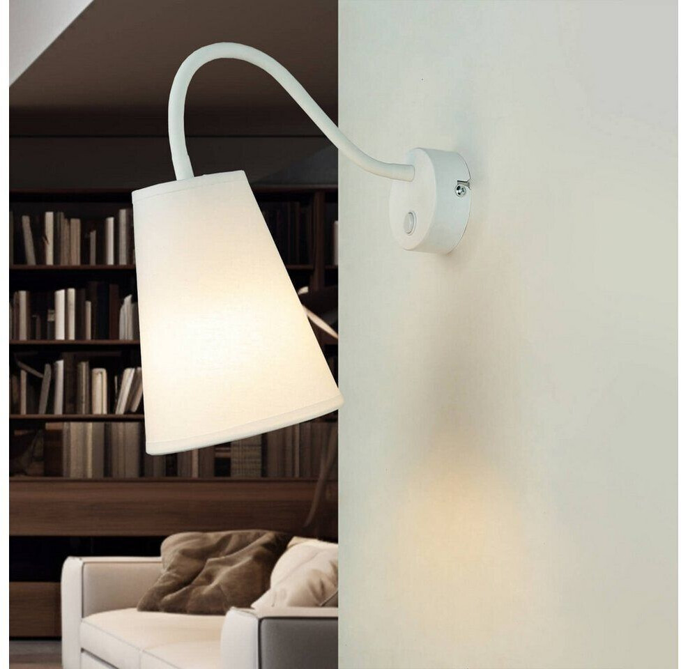 Licht-Erlebnisse Adjustable wall lamp white with switch - white