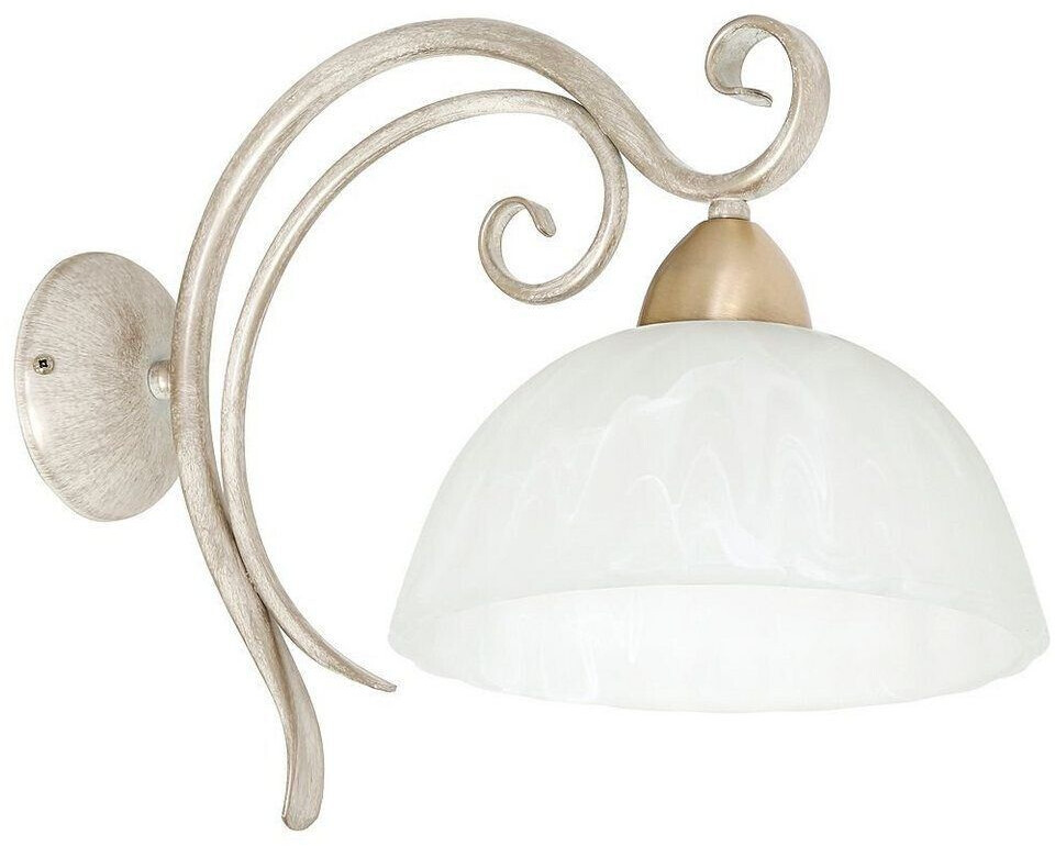 Licht-Erlebnisse Wall lamp aurora white in shabby white - shabby white, white, brass