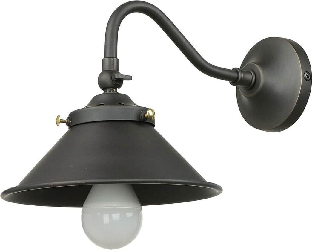 Licht-Erlebnisse Wall lamp bronze dark made of real brass - dark matt bronze