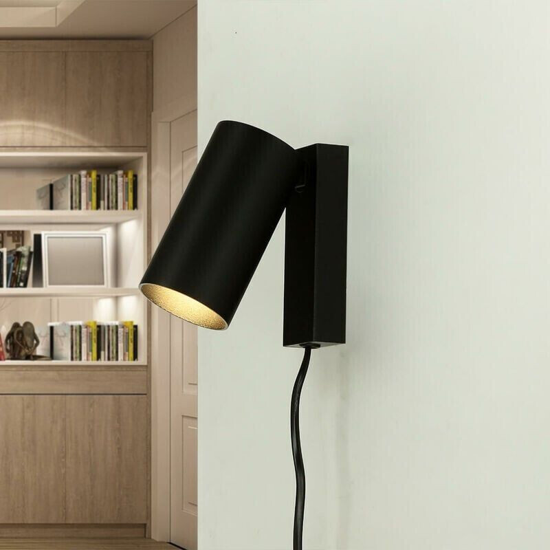 Licht-Erlebnisse Wall lamp with switch adjustable black GU10 - black