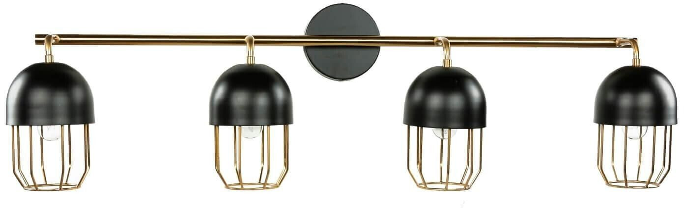 Licht-Erlebnisse Wall lamp black gold large 4x E14 metal loft design