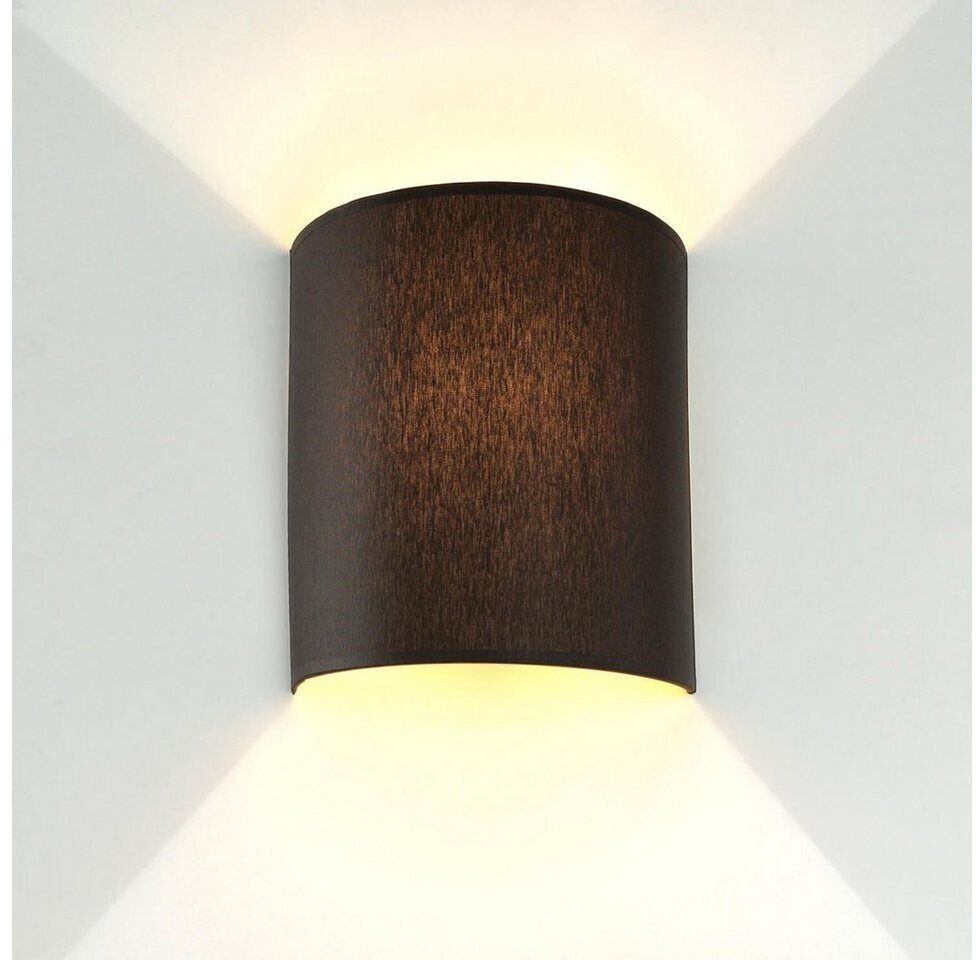 Licht-Erlebnisse Wall lamp alice in brown fabric shade modern 1xE27 - brown