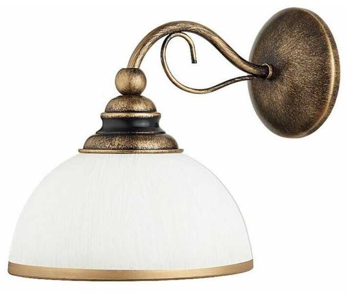 Licht-Erlebnisse Wall light glass metal Art Nouveau in shabby brown antique - shabby brown antique, white, gold