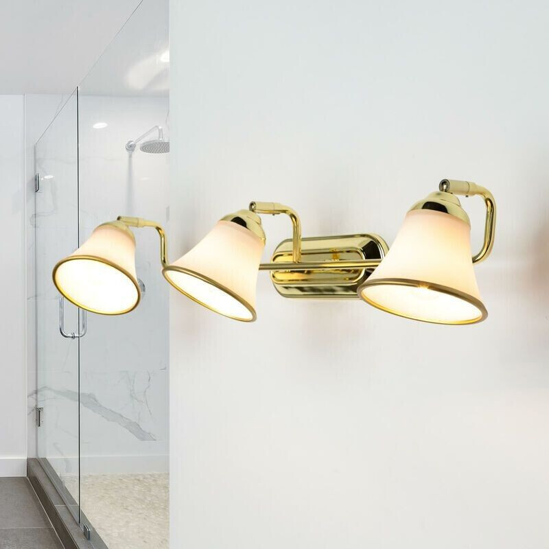 Licht-Erlebnisse Wall light grando bathroom adjustable - gold, White
