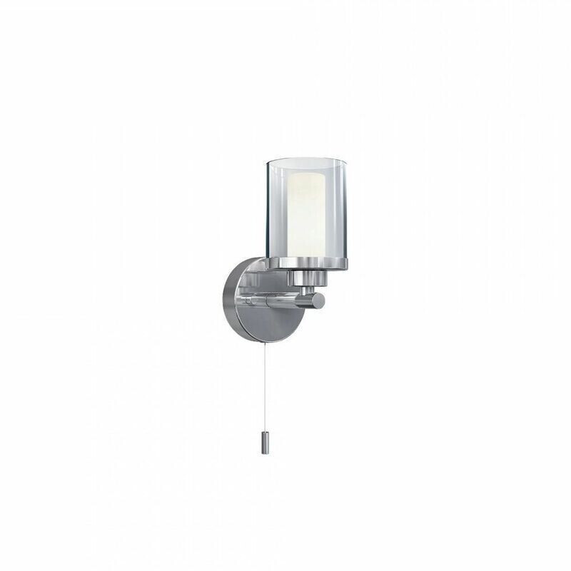 Licht-Erlebnisse Wall lamp with switch IP44 chrome G9 glass metal Art Nouveau bathroom lamp - chrome, transparent
