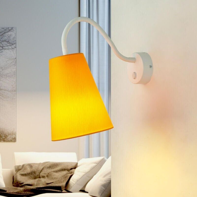 Licht-Erlebnisse Wall lamp with switch adjustable E27 children's room wall lamp reading lamp - White, Orange