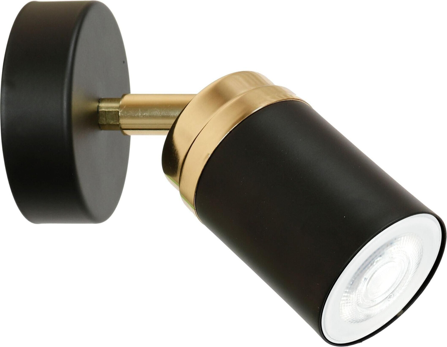 Licht-Erlebnisse Wall spot in black gold GU10 ø 8 cm metal adjustable modern living room - black, gold