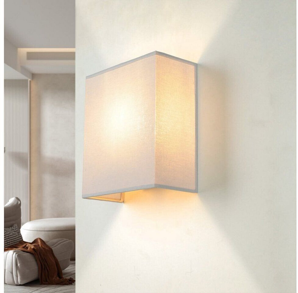 Licht-Erlebnisse Cozy wall lamp gray fabric cozy Up Down alice - plaster gray
