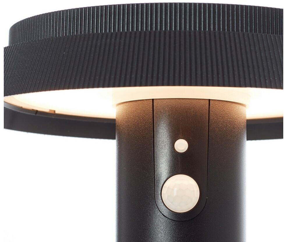 Brilliant Luton G40421/06 solar outdoor wall light with motion detector 6W warm white black