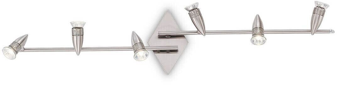 IDEAL LUX ALFA GU10 ceiling light 6x dimmable nickel warm white 006338