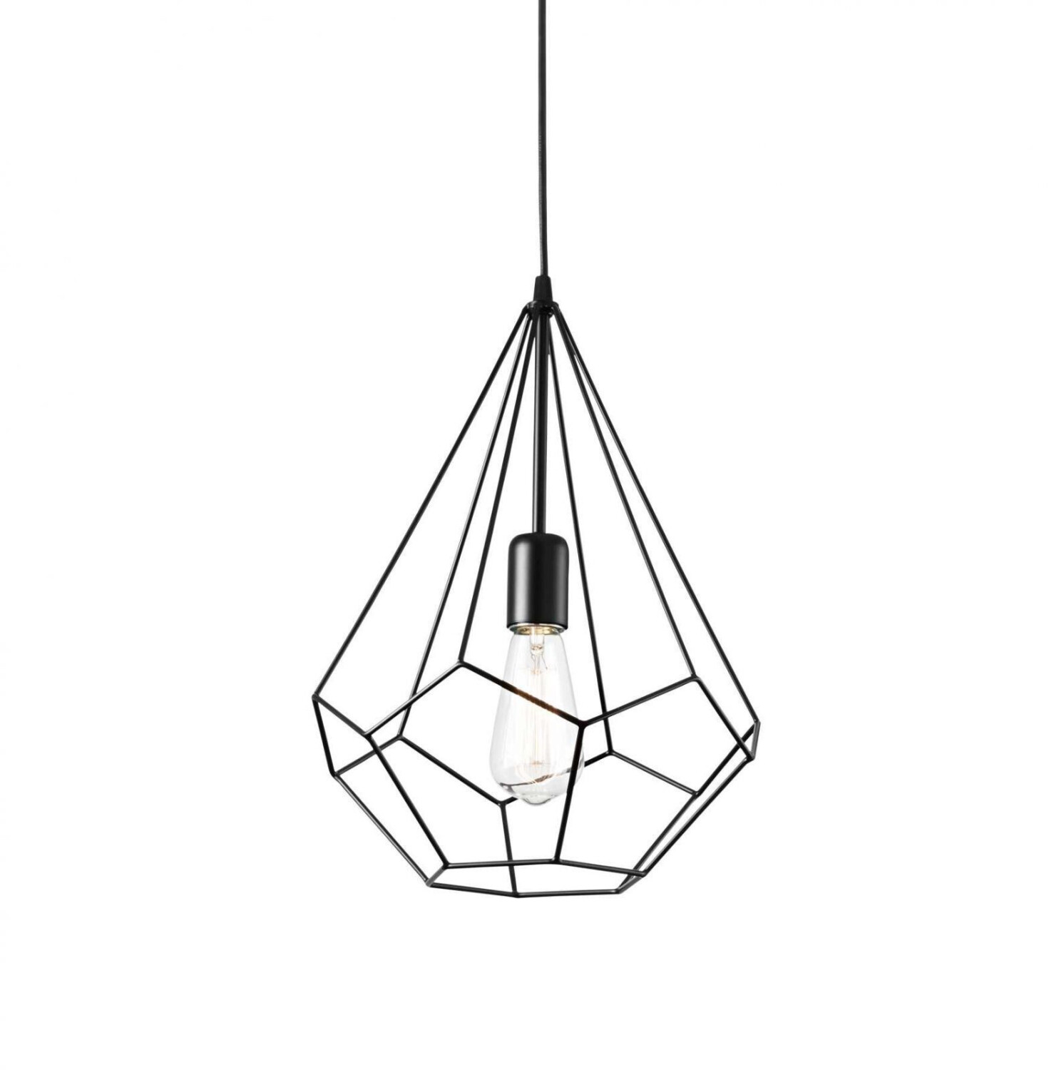 IDEAL LUX AMPOLLA pendant lamp E27 ⌀300mm dimmable Black 148175