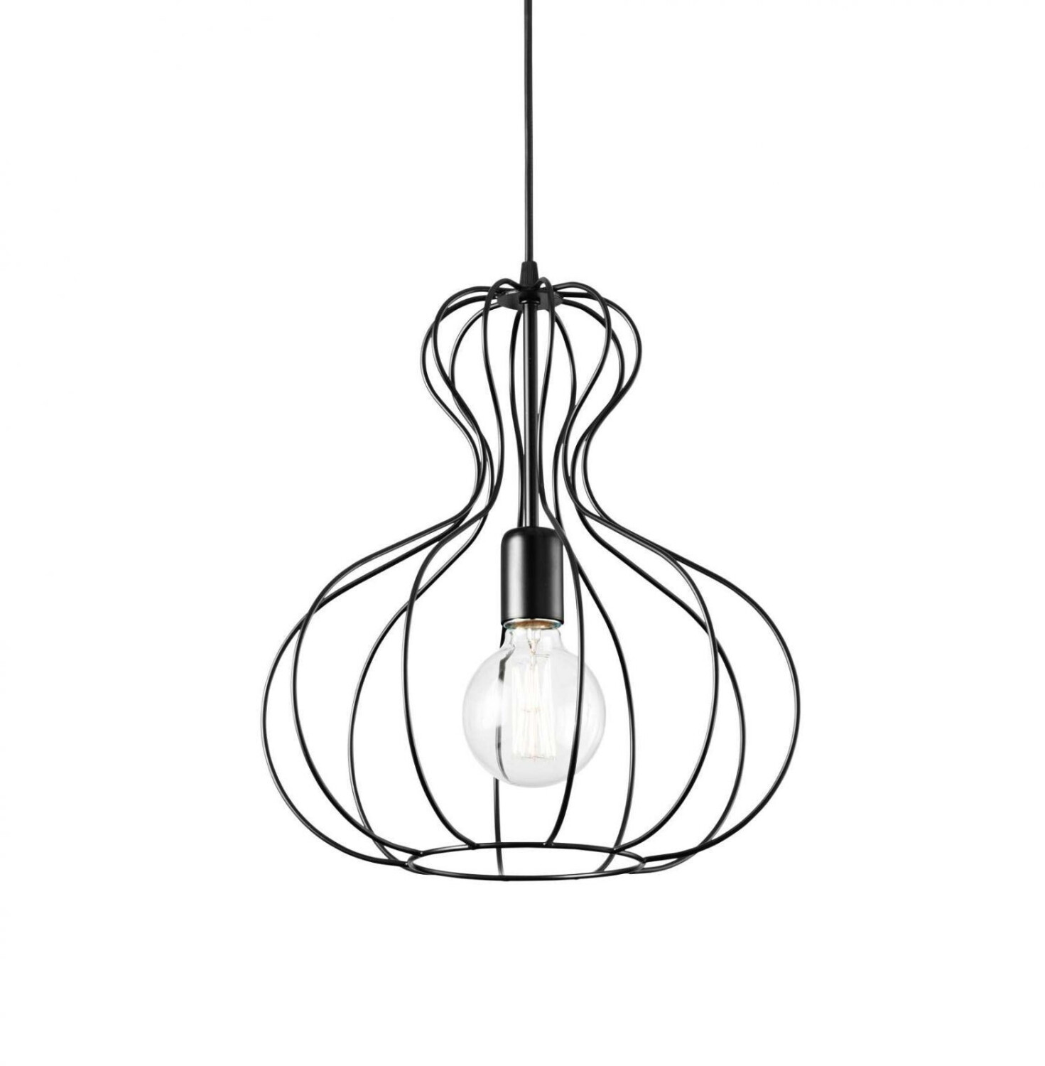 IDEAL LUX AMPOLLA pendant lamp E27 ⌀350mm dimmable Black 148502