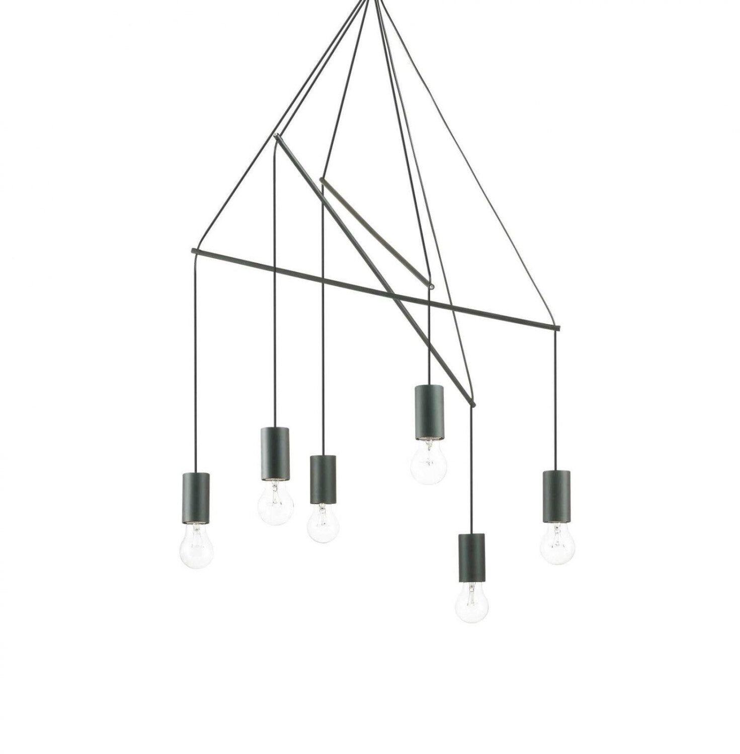 IDEAL LUX POP pendant light E27 6-way ⌀540mm dimmable black 158815