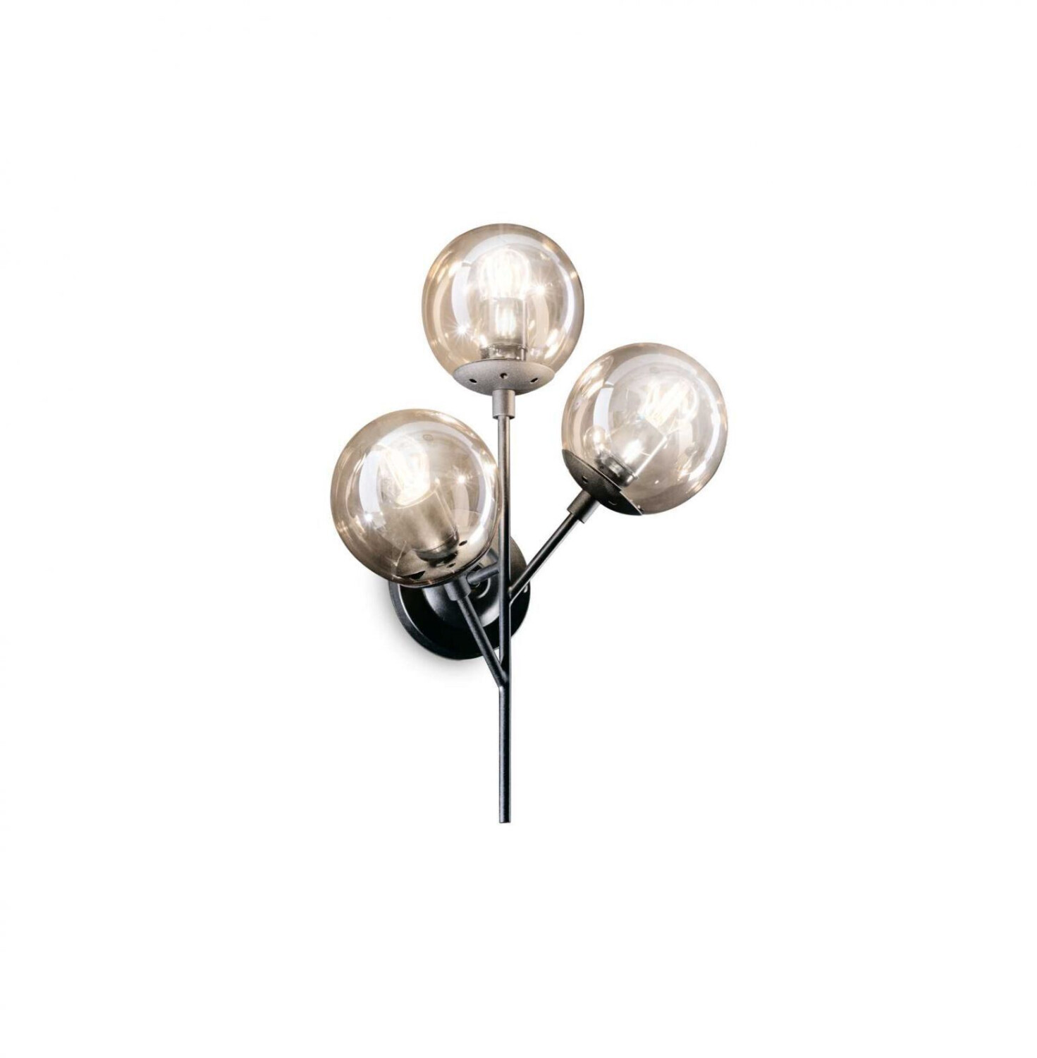 Photos - Chandelier / Lamp Ideal Lux KEPLER wall light E27 3-way dimmable black 187006 