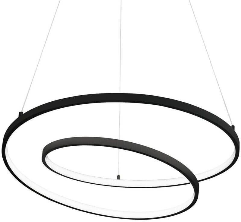 IDEAL LUX OZ LED pendant light 48W ⌀600mm black warm white 269436