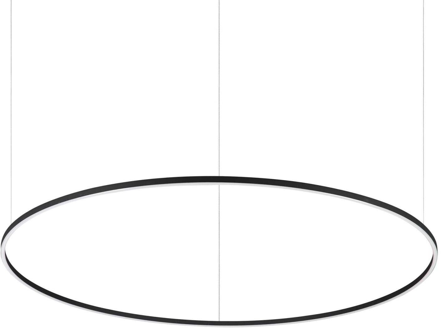 IDEAL LUX ORACLE SLIM LED pendant light 76W ⌀1500mm dimmable Black warm white 304458