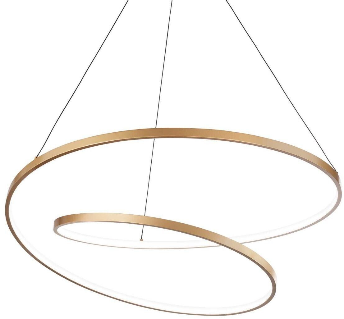 IDEAL LUX OZ LED pendant light 48W ⌀600mm dimmable brass warm white 304564