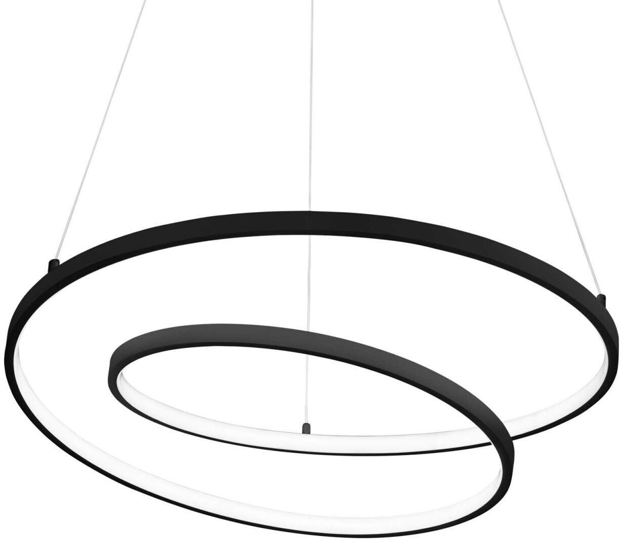 IDEAL LUX OZ LED pendant light 55W ⌀800mm dimmable black warm white 304588