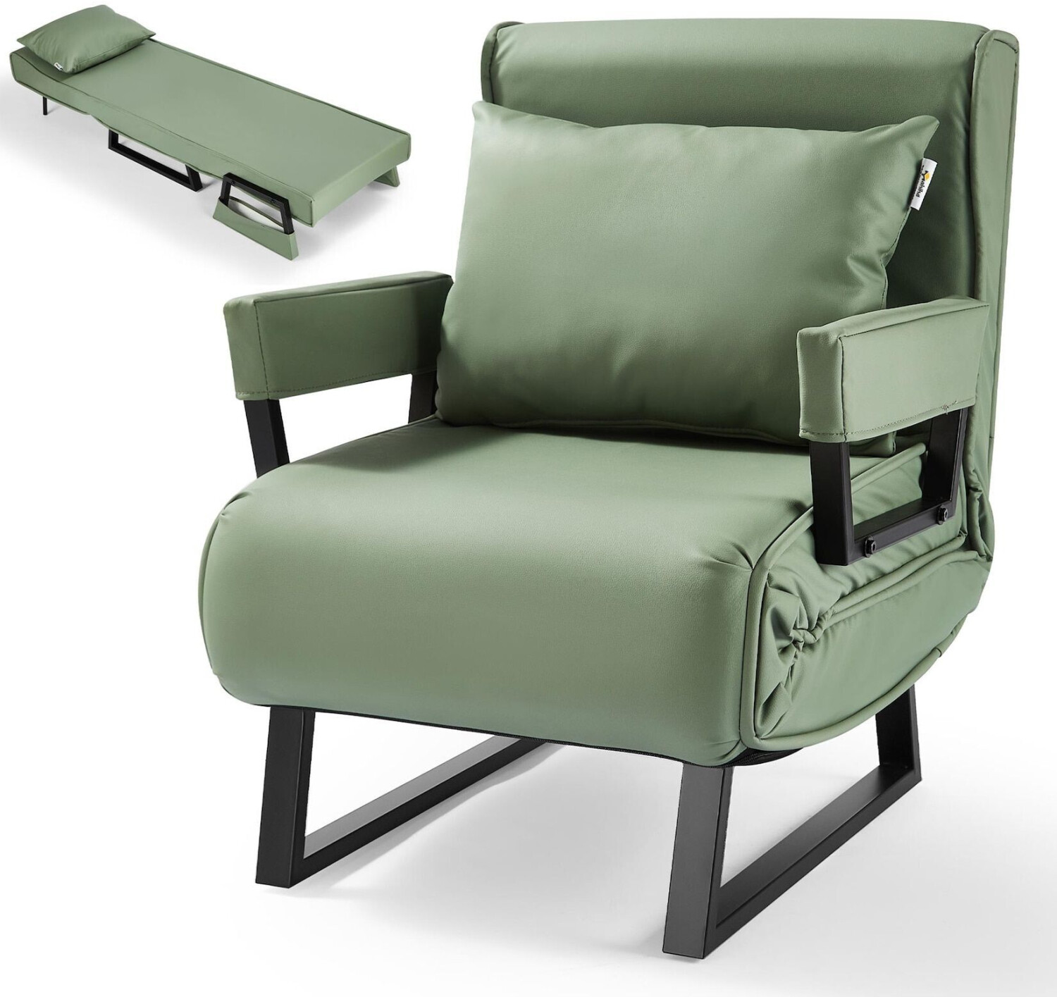 Makika 4in1 sleeping chair Rio foldable 73x55x80 cm green