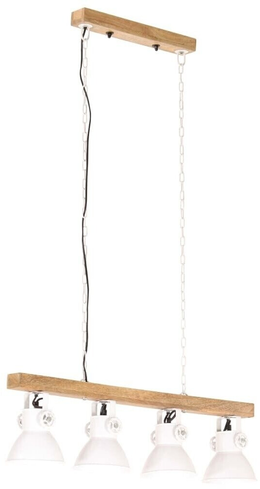 vidaXL Ceiling lamp industrial style white E27 mango wood 574024