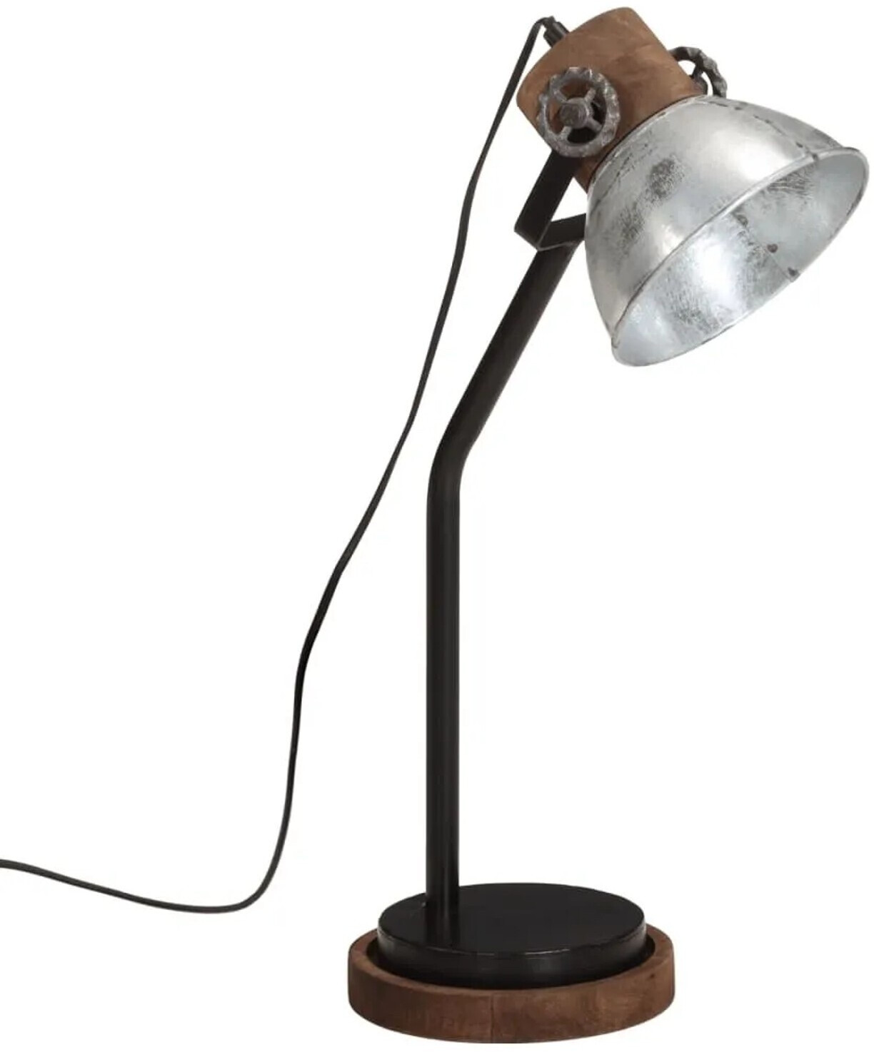 vidaXL Desk lamp 25 W vintage silver 18x18x60 cm E27