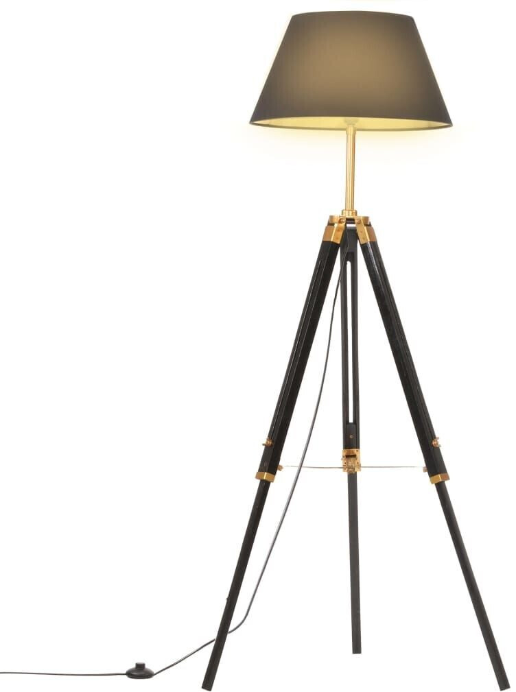vidaXL Tripod lamp black and golden teak solid wood 141 cm 900200