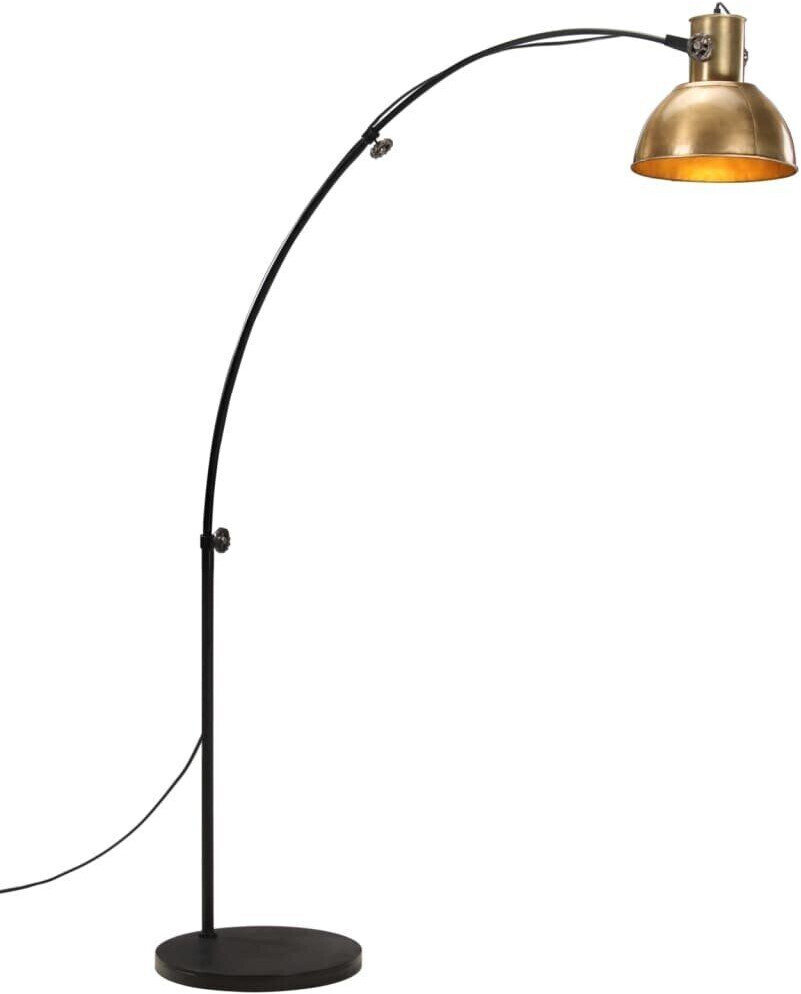 vidaXL Floor lamp 25 W antique brass 150 cm E27