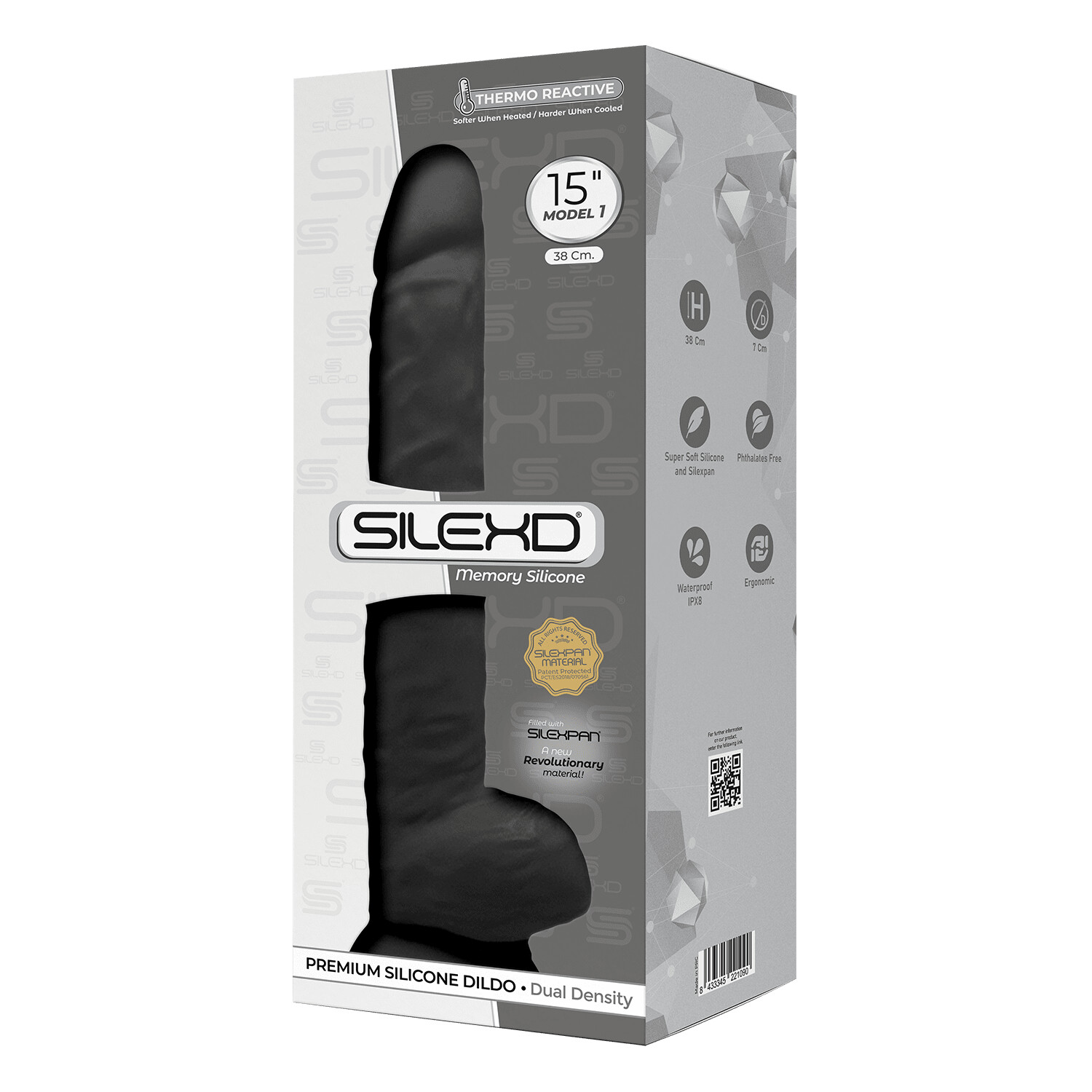 SILEXD Gode XXL Ventouse 1 38,1 cm noir