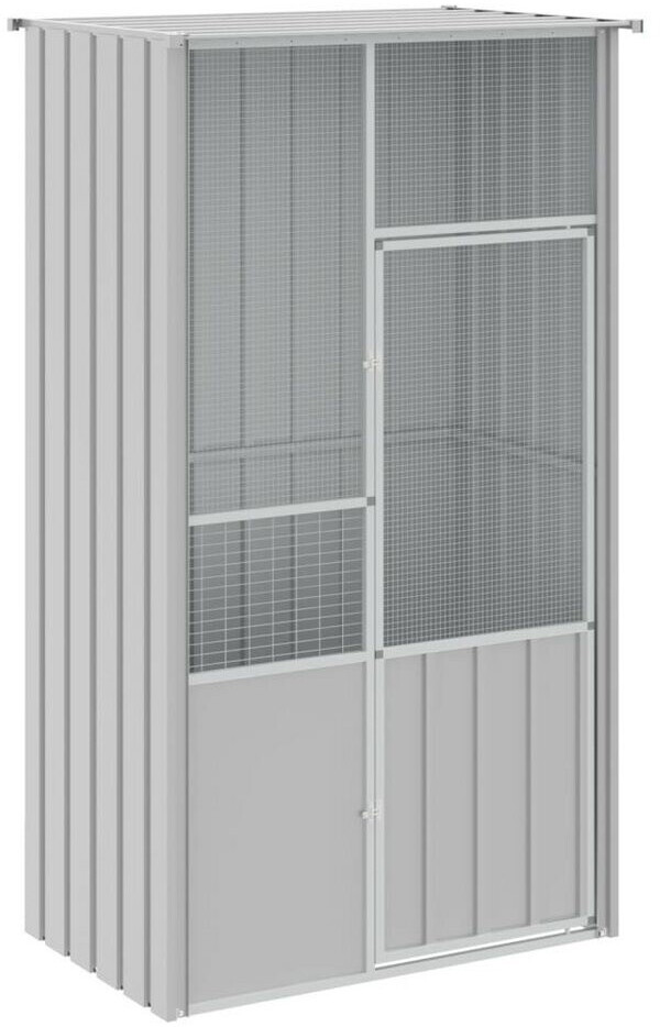 vidaXL Cage à oiseaux acier galvanisé 115 x 78 x 200 cm gris (172343)