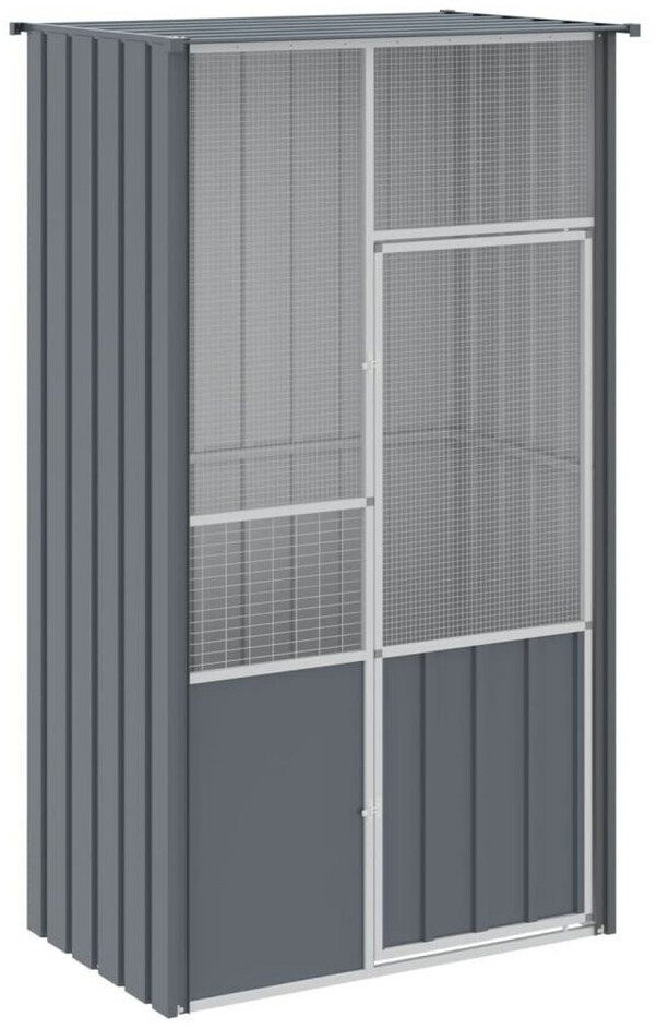 vidaXL Cage à oiseaux acier galvanisé 115 x 78 x 200 cm anthracite (172342)