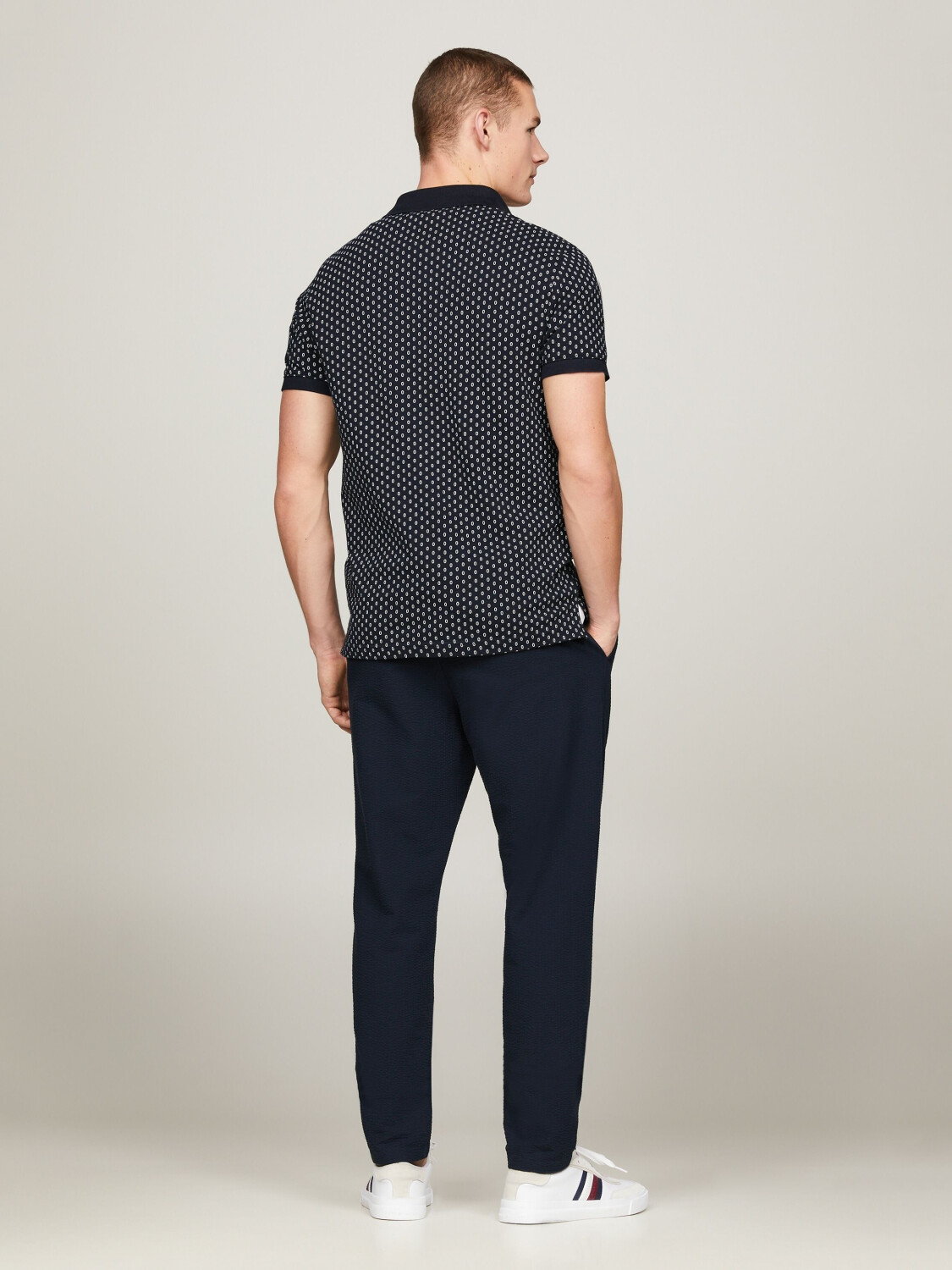 Tommy Hilfiger Micro Print Slim Fit Polo (MW0MW34781) desert sky  